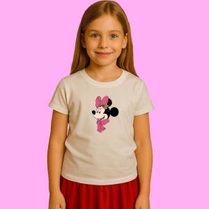 Tricou Minnie Cu Fular Mov Craciun, din bumbac 100% Copii | Dama | Barbat - Img 3
