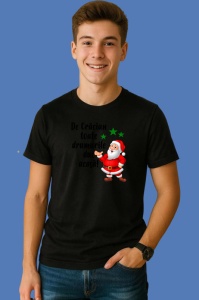 Tricou Mos Craciun Drumurile Duc Acasa Alb, din bumbac 100% Copii | Dama | Barbat - Img 2