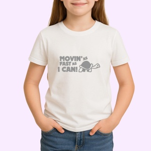 Tricou Moving As Fast As I Can Broasca Testoasa Schita, din bumbac 100% , tricou alb pentru Copii | Dama | Barbat - Img 2