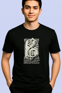 Tricou Music Clave Stil Bancnota, Copii | Dama | Barbat, culoare negru - Img 2