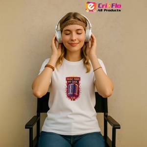 Tricou Music Feeds My Soul Microfon Rosu, Copii | Dama | Barbat - Img 10