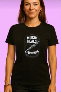 Tricou Music Heals Everything Poster, Copii | Dama | Barbat, culoare negru - Img 4