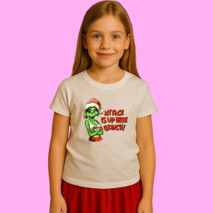 Tricou My Face Is Up Here Funny Christmas Grinch, din bumbac 100%, tricou alb, Copii | Dama | Barbat