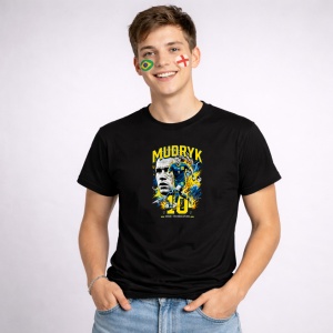 Tricou Mykhailo Mudryk Ukraine World Cup Fifa 2026, din bumbac 100%, tricou negru, Copii | Dama | Barbat