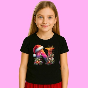 Tricou N Litere Alfabet Craciun Impodobite Cu Decoratiuni, din bumbac 100% Copii | Dama | Barbat - Img 3