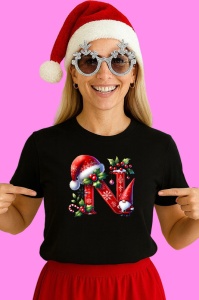 Tricou N Litere Craciun Cu Spiridus Si Caciula Mos, din bumbac 100% Copii | Dama | Barbat - Img 3
