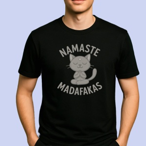 Tricou namaste madafakas Negru, Copii | Dama | Barbat - Img 2