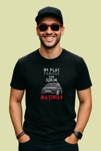 Tricou Ne Plac Femeile Dar Iubim Masinile Audi Q5, din bumbac 100%, tricou negru, Dama | Barbat - Img 2