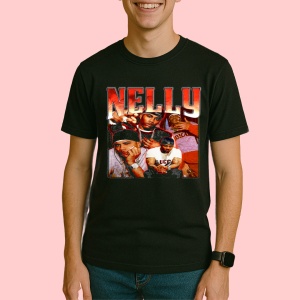 Tricou Nelly - Retro Style, muzica Hip-Hop / Trap, Dama | Barbat | Copii, Culoare Negru - Img 3