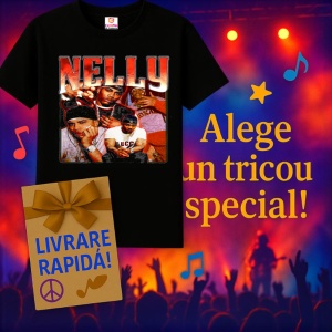 Tricou Nelly - Retro Style, muzica Hip-Hop / Trap, Dama | Barbat | Copii, Culoare Negru - Img 7