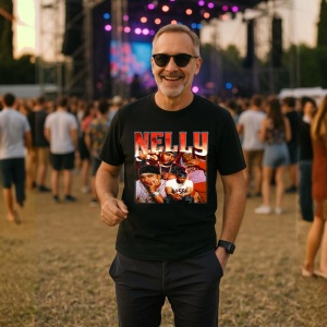 Tricou Nelly - Retro Style, muzica Hip-Hop / Trap, Dama | Barbat | Copii, Culoare Negru - Img 9
