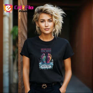 Tricou Never Test How Deep The Water Is, Copii | Dama | Barbat, culoare negru - Img 12