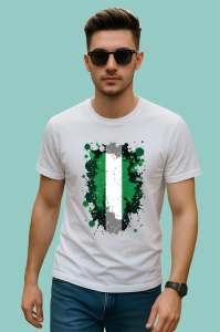 Tricou Nigeria Steag Splash Art, Copii | Dama | Barbat - Img 2