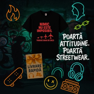 Tricou Nimic Nu este Imposibil, trebuie doar sa crezi Negru, Copii | Dama | Barbat - Img 12