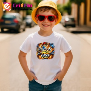 Tricou No Days Off Fotbalist Actiune V2, din bumbac 100% , tricou alb pentru Copii | Dama | Barbat - Img 4