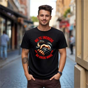 Tricou Nu te increde, nu crede nimic Negru, Copii | Dama | Barbat - Img 7