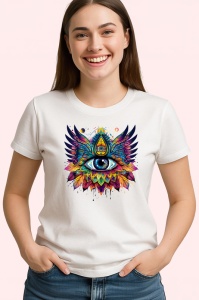 Tricou ochi mandala aripi vultur cosmic, Copii | Dama | Barbat - Img 4