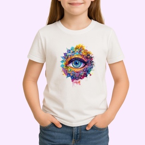 Tricou ochi mandala cerc stropi luminosi, Copii | Dama | Barbat - Img 3