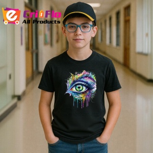 Tricou Ochi mandala curcubeu stil pana, Copii | Dama | Barbat , tricou negru - Img 6