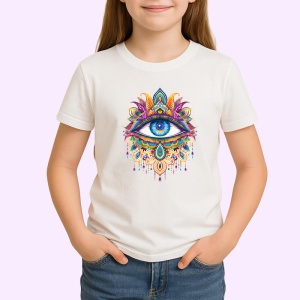 Tricou ochi mandala detalii linii si picaturi, Copii | Dama | Barbat - Img 3