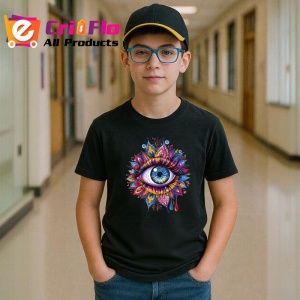 Tricou Ochi mandala explozie cristalina detalii, Copii | Dama | Barbat , tricou negru - Img 5