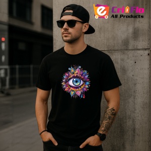 Tricou Ochi mandala explozie cristalina detalii, Copii | Dama | Barbat , tricou negru - Img 11