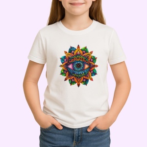 Tricou ochi mandala explozie verde padure, Copii | Dama | Barbat - Img 3