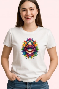 Tricou ochi mandala poarta cosmica triunghi, Copii | Dama | Barbat - Img 4