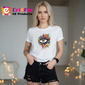 Tricou ochi mandala stralucire aurie fusionata, Copii | Dama | Barbat - Img 11