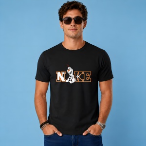 Tricou Olaf Logo Portocaliu Desen Animat, din bumbac 100%, tricou negru, Copii | Dama | Barbat - Img 2