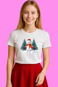Tricou Om De Zapada Langa Brad Verde, din bumbac 100%, tricou alb, Copii | Dama | Barbat - Img 4