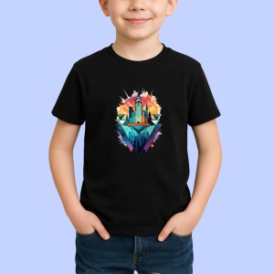 Tricou Oras Abstract Peisaj Urban, Copii | Dama | Barbat, culoare negru - Img 3