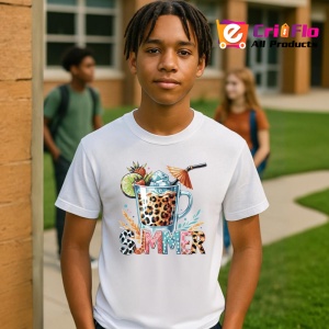 Tricou Pahar cu leopard print text summer bautura tropicala cu gheata Copii | Dama | Barbat Barbat - Img 8