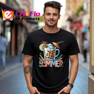 Tricou Pahar cu leopard print text summer bautura tropicala cu gheata Copii | Dama | Barbat Barbat - Img 18