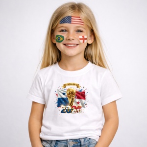 Tricou Panama World Cup 2026 Fifa V2, din bumbac 100%, tricou alb, Copii | Dama | Barbat - Img 2