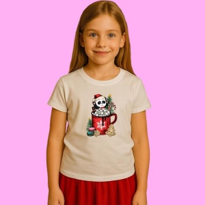 Tricou Panda Cu Rucsac Rosu, din bumbac 100%, tricou alb, Copii | Dama | Barbat - Img 2