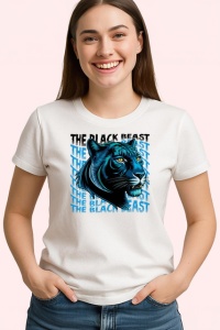 Tricou Panther The Black Beast Cap Pantera Albastru, din bumbac 100% , tricou alb pentru Copii | Dama | Barbat