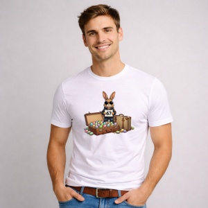 Tricou Paste 67 Bunny Ochelari Cos Oua Easter Pastel Cute, din bumbac 100%, tricou alb, Copii | Dama | Barbat