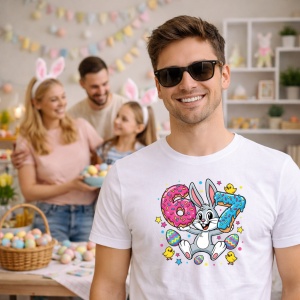 Tricou Paste 67 Easter Bunny Kawaii Oua Pastel Cute, din bumbac 100%, tricou alb, Copii | Dama | Barbat - Img 5