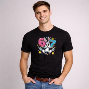 Tricou Paste 67 Easter Bunny Kawaii Oua Pastel Cute, din bumbac 100%, tricou negru, Copii | Dama | Barbat - Img 3
