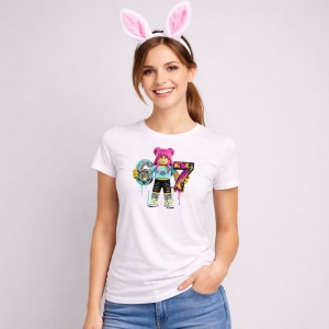 Tricou Paste 67 Roblox Boy Graffiti Drip Color Splash, din bumbac 100%, tricou alb, Copii | Dama | Barbat - Img 3
