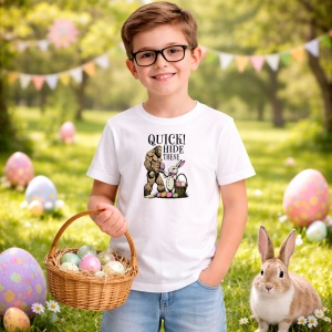 Tricou Paste Bigfoot Iepuras Quick Hide Eggs Paste, din bumbac 100%, tricou alb, Copii | Dama | Barbat - Img 5