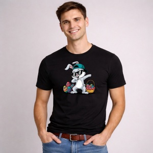 Tricou Paste Bugs Bunny Paste Cos Oua Colorate Clasic 2, din bumbac 100%, tricou negru, Copii | Dama | Barbat - Img 3