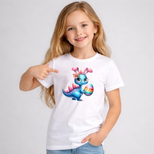 Tricou Paste Dino Baby Paste Ou Colorat Iepuras, din bumbac 100%, tricou alb, Copii | Dama | Barbat - Img 2