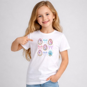 Tricou Paste Easter Frames Set Pastel Kawaii Design, din bumbac 100%, tricou alb, Copii | Dama | Barbat - Img 2