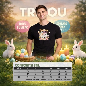 Tricou Paste Easter Girls Grup Fashion Pastel Aesthetic, din bumbac 100%, tricou negru, Copii | Dama | Barbat - Img 6