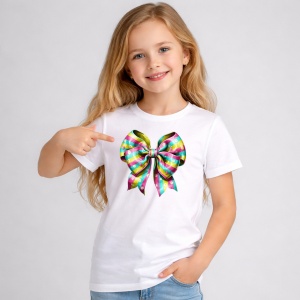 Tricou Paste Fundita Rainbow Colorata Stil Easter Vibrant, din bumbac 100%, tricou alb, Copii | Dama | Barbat