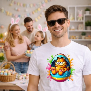 Tricou Paste Garfield Paste Ou Colorat Splash, din bumbac 100%, tricou alb, Copii | Dama | Barbat - Img 7