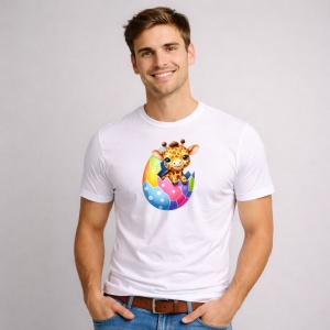Tricou Paste Girafa Baby Paste Ou Spart Colorat, din bumbac 100%, tricou alb, Copii | Dama | Barbat - Img 2