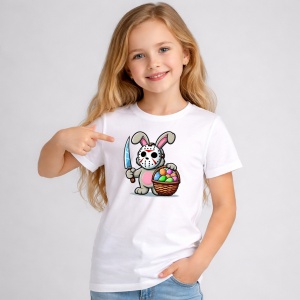 Tricou Paste Horror Bunny Jason Mask Paste Oua Cos, din bumbac 100%, tricou alb, Copii | Dama | Barbat - Img 2
